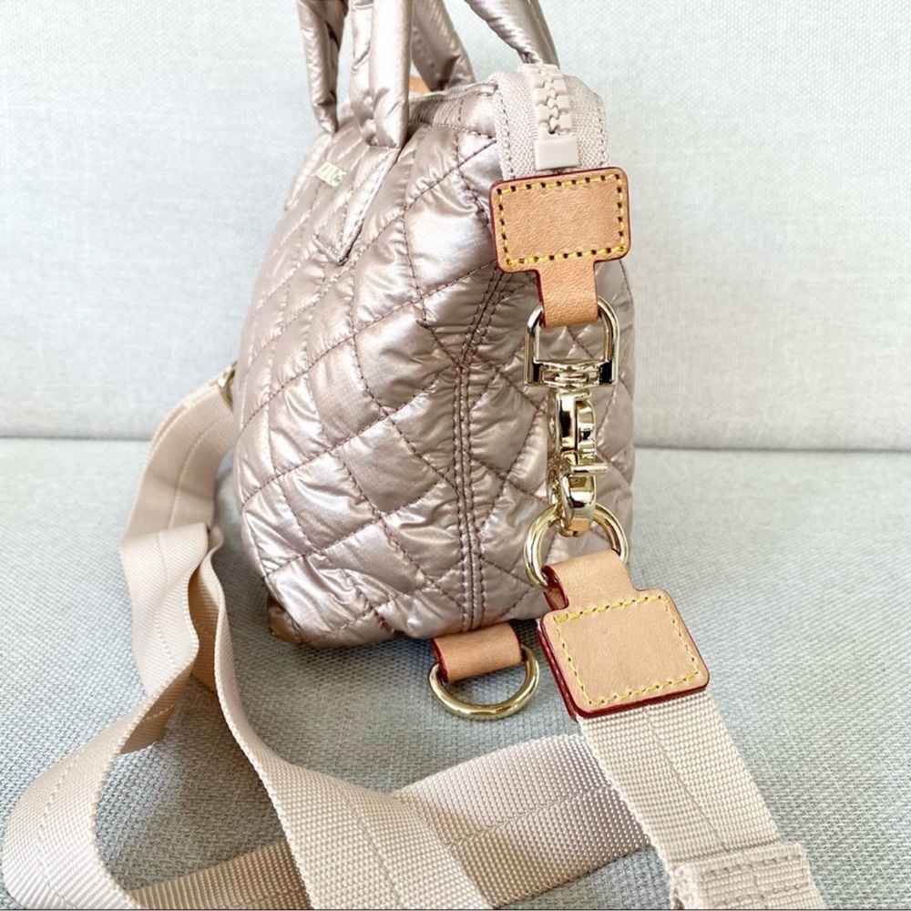 MZ Wallace Small Sutton Deluxe Crossbody Tote Bag in Pale Rose Gold - Picture 4 of 13